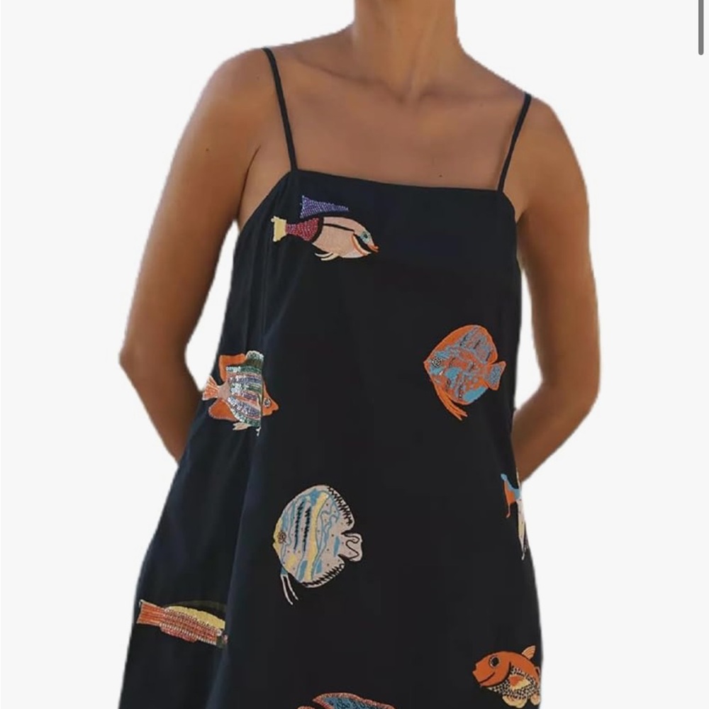 Black Fish Mini Dress